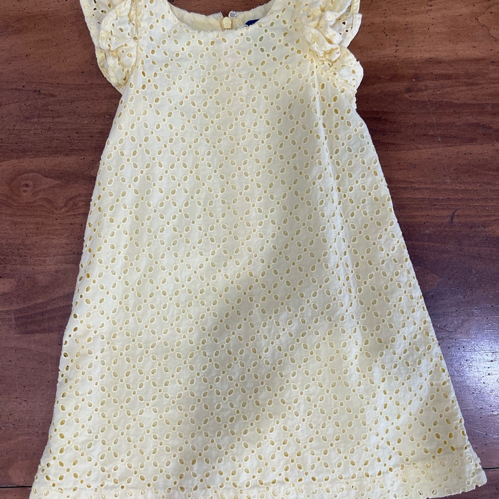 Charming Yellow Eyelet Kids Dress